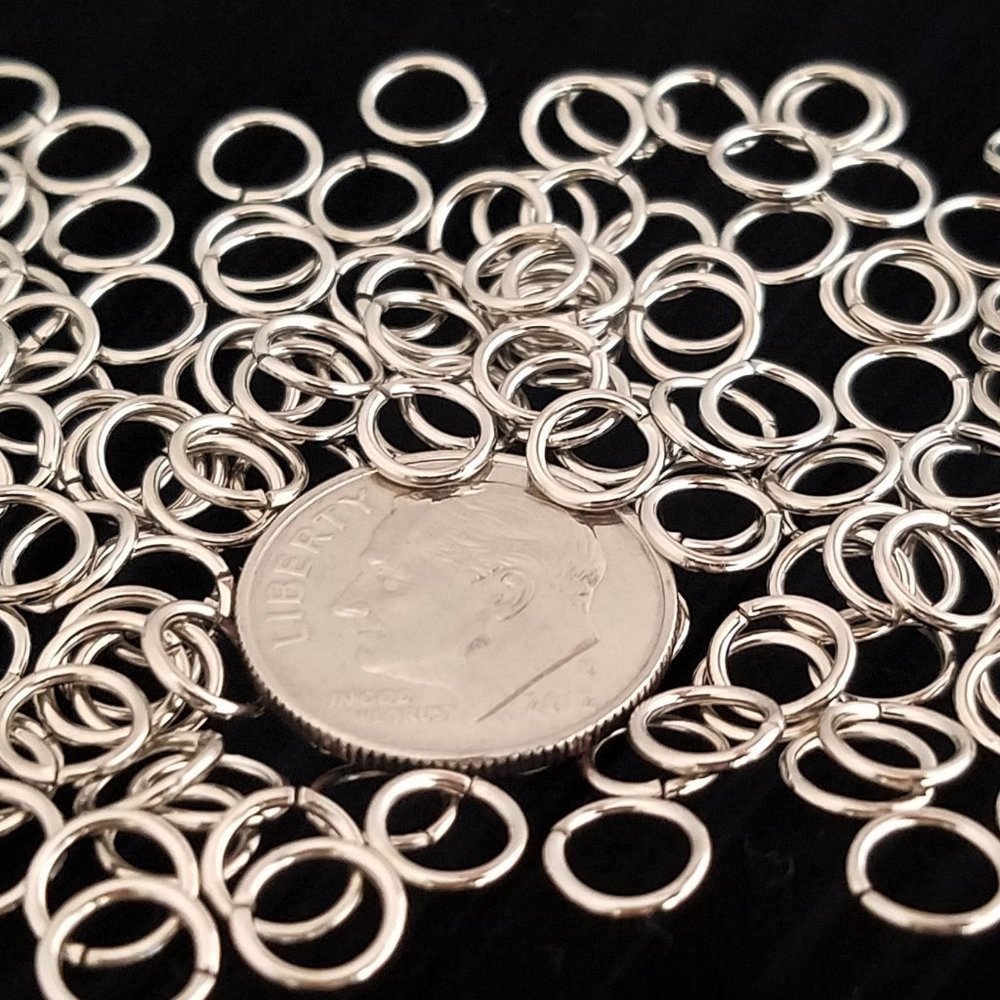 Last set! 100 silver JUMP RINGS jewelrymaking 6 mm 20 g NEW